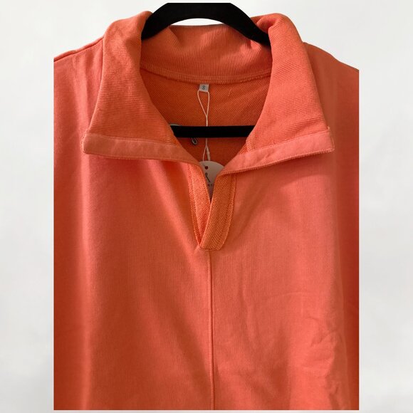 NEW - ANRABESS 2-Piece Lounge Sweatsuit - Long Sleeve Wide Leg Pant - Coral - S - Picture 5 of 7